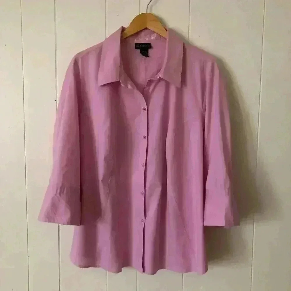 Lane Bryant Women's Button Down 3/4 Sleeve Shirt Blouse Size 22/24